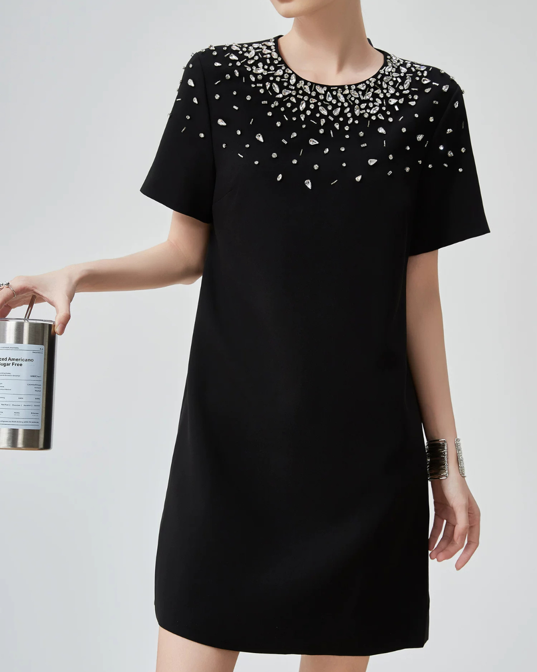 Bijou Neck Mini Dress FER0205