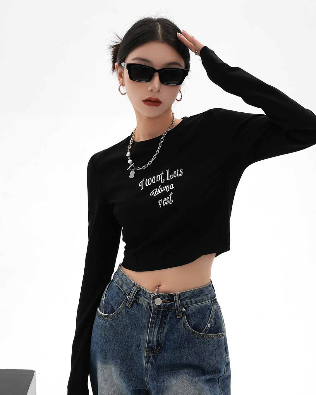 Cropped Logo Long T-Shirt SRS0014