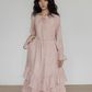 Small Floral Embroidery Long Dress VAS0156