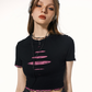 American Layered Style Cropped T-Shirt IMO0066