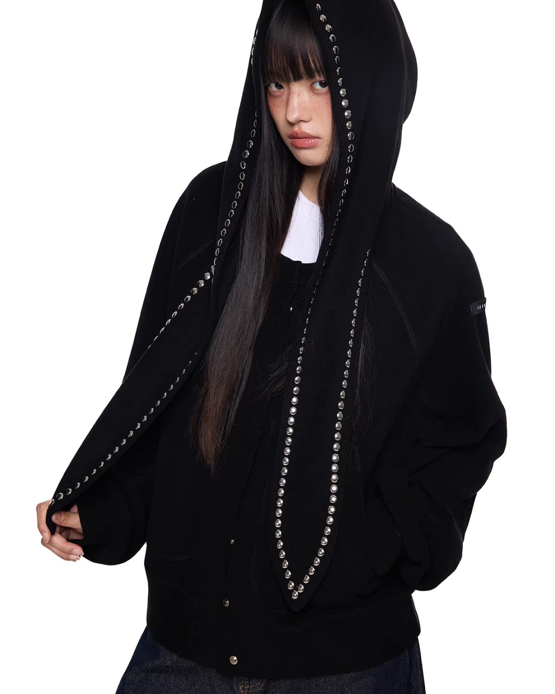 Rabbit Ear Studded Hoodie EZK0098