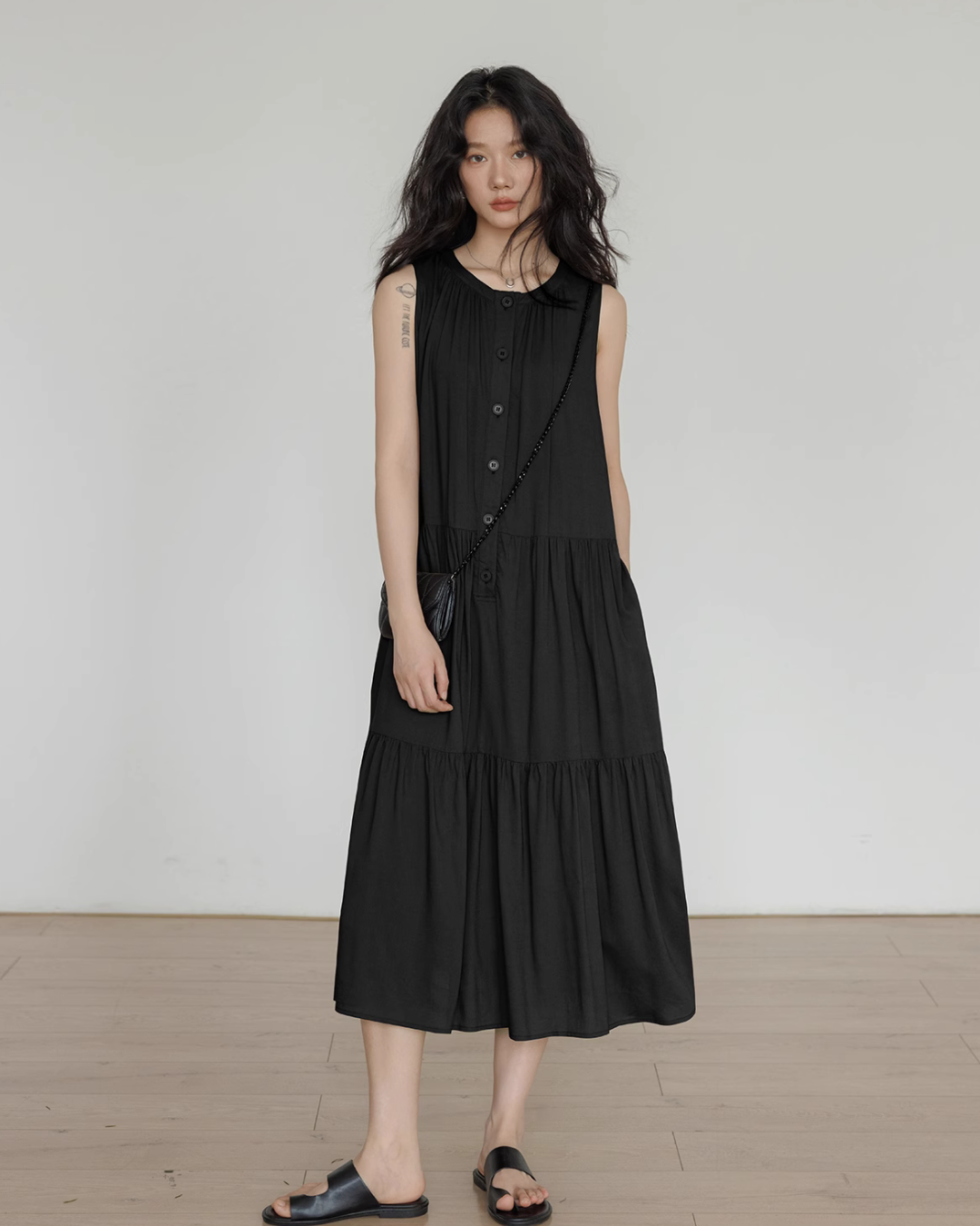 Tiered Gathered Long Dress VAS0119