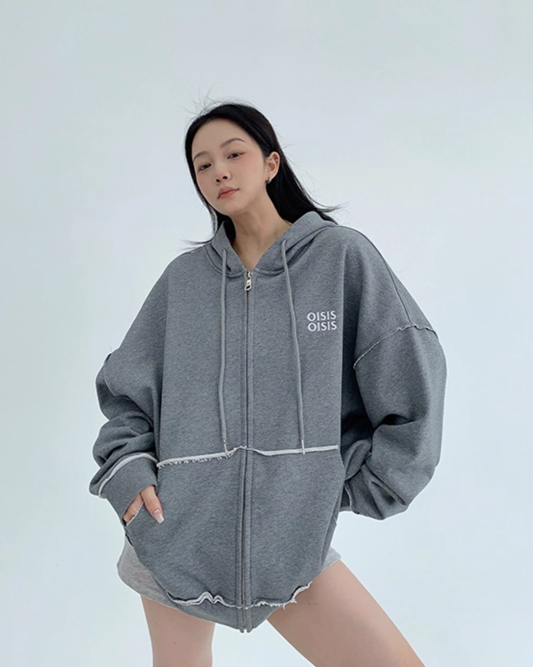 Oversized Zip-Up Hoodie YLS0940