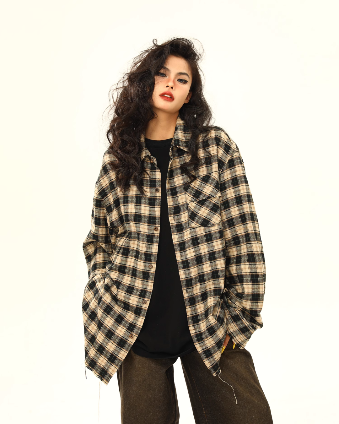 Oversized Check Shirt WDZ0007