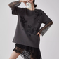 Lace Long-Sleeve Patchwork T-Shirt FER0070