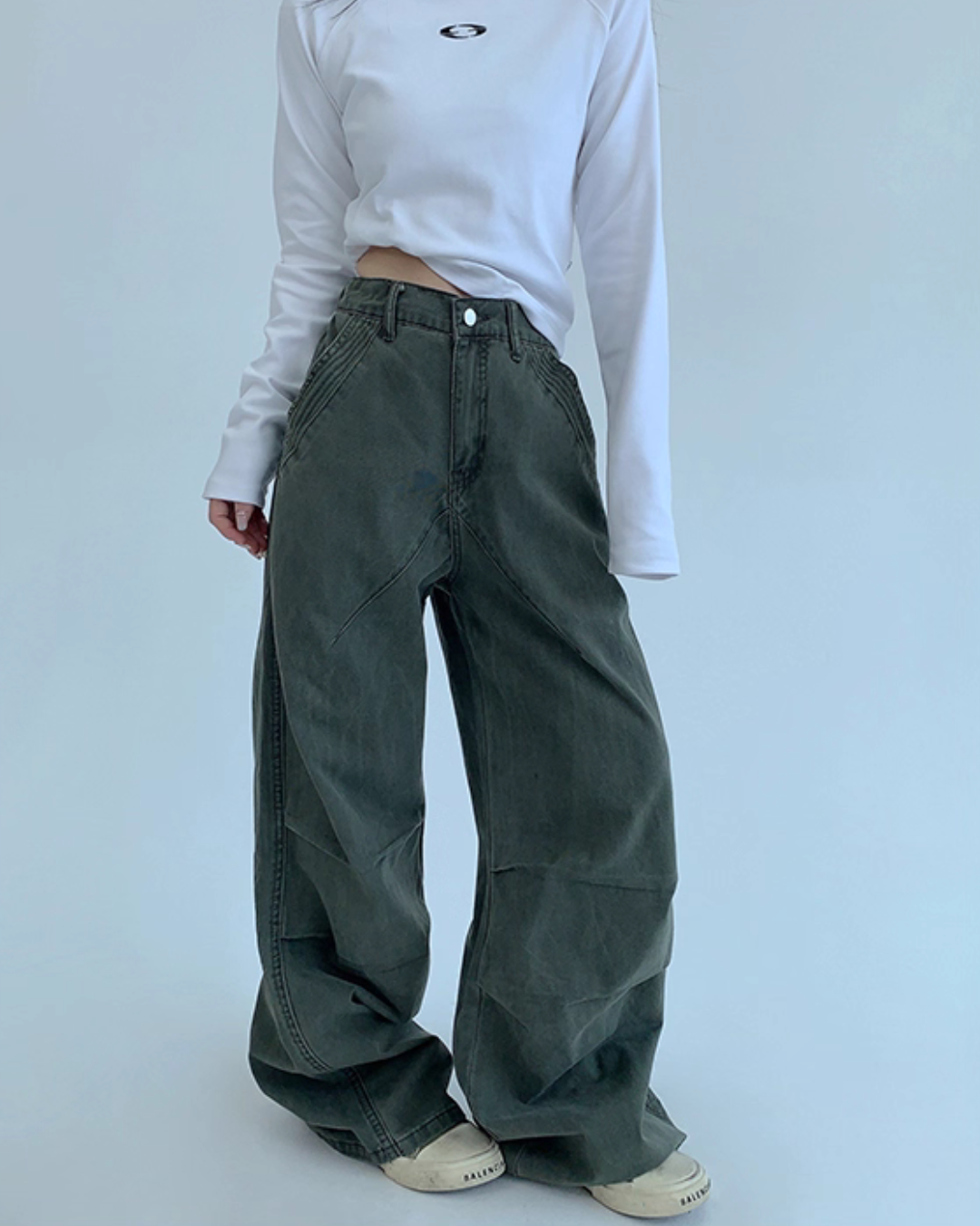 Oversized Denim Cargo Pants YLS0936
