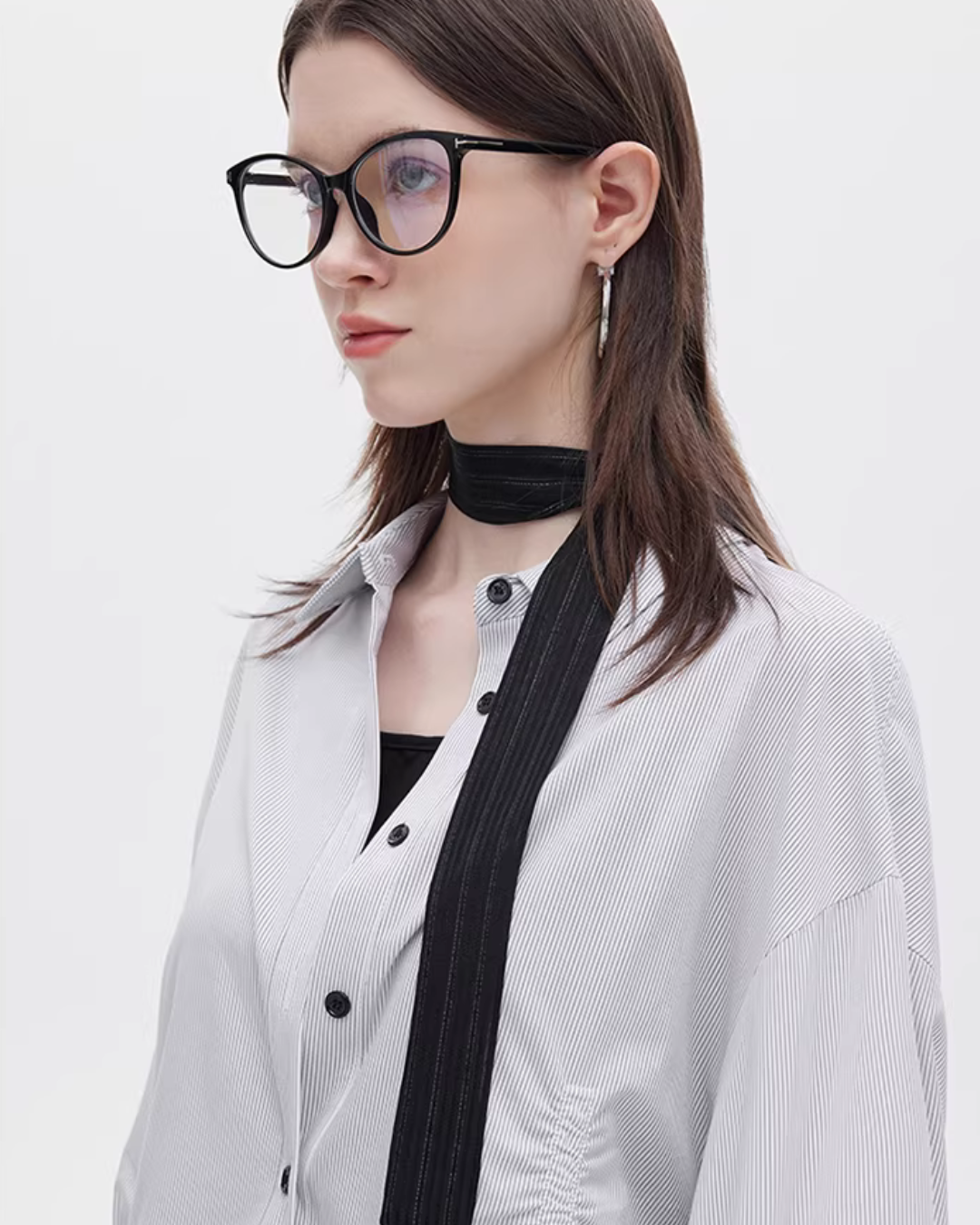 Bamboo Irregular Long-Sleeve Shirt SHN0021