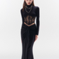 Lace Spliced ​​Waist Long Sleeve Top HID0004