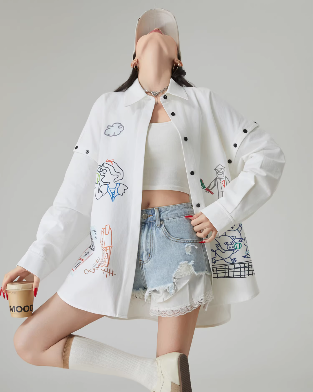 Graffiti-Style Long Sleeve Shirt FER0085