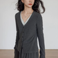 V-neck Basic Top/Long Skirt VAS0178