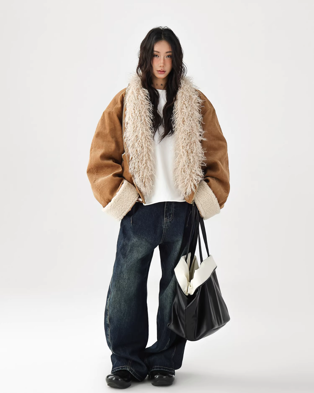 Fake Mouton Suede Coat ACS0356