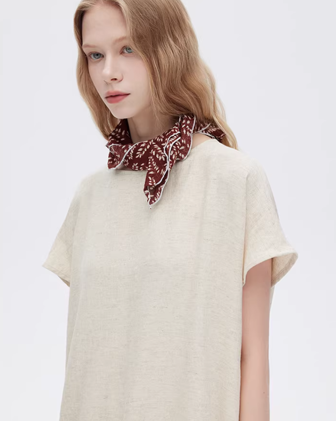 Cotton Linen Gathered Long Dress SHN0040