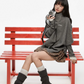 Asymmetry Design Cape Turtleneck Knit CYN0127