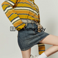 Polo Neck Yellow Striped Shirt LLA0264