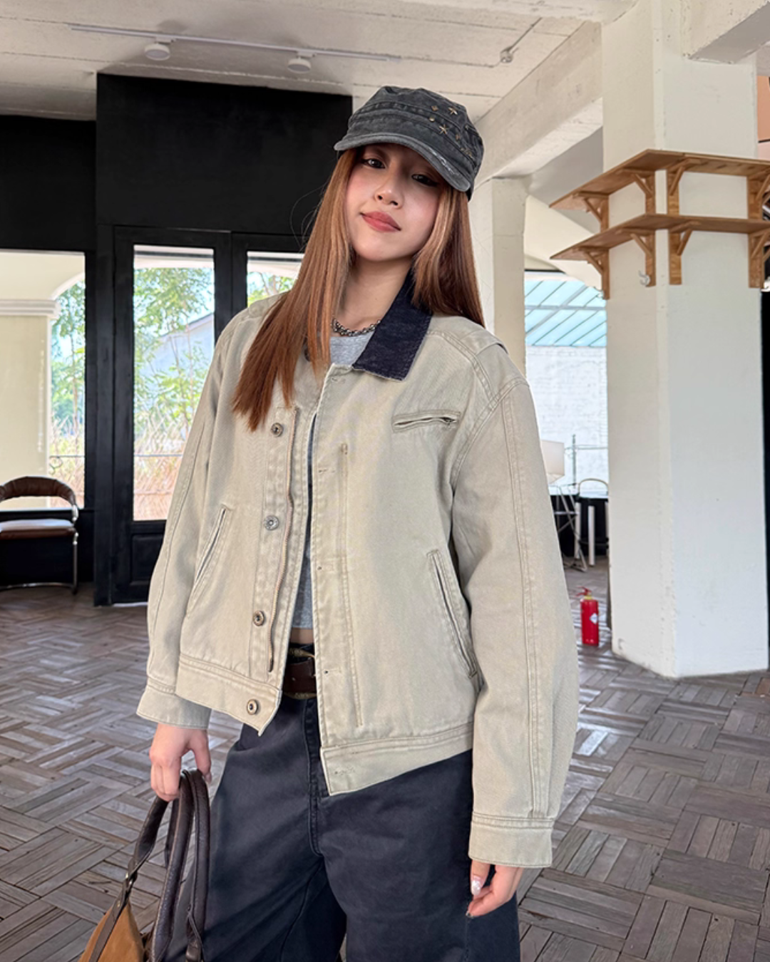 Denim Collar Work Jacket CYE0062