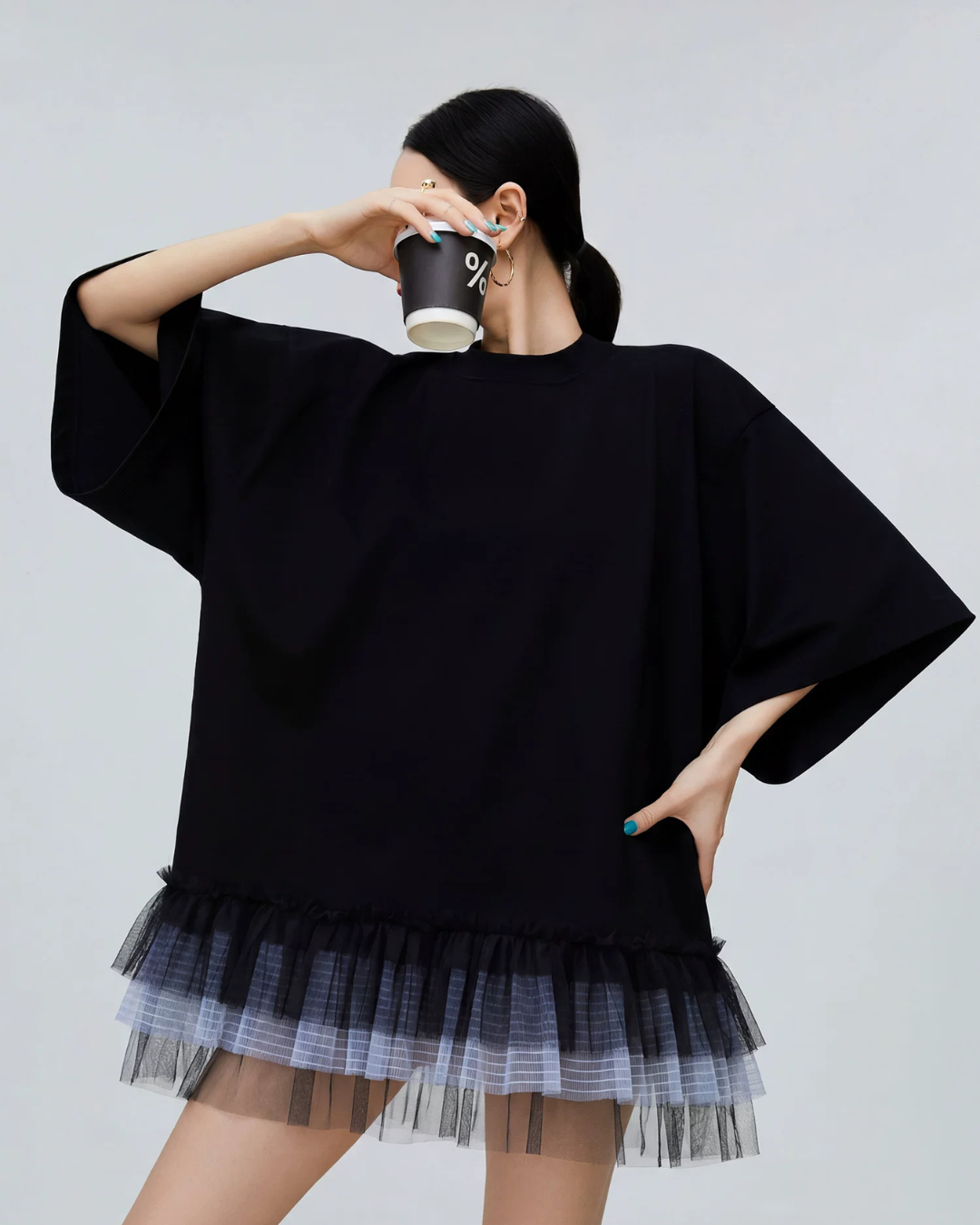 Tulle Docking Mini Dress FER0232