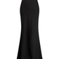 Floral Satin Shirt / Satin Fishtail Skirt TUW0004