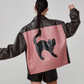 Cat Patch Embroidery Leather Jacket FER0062