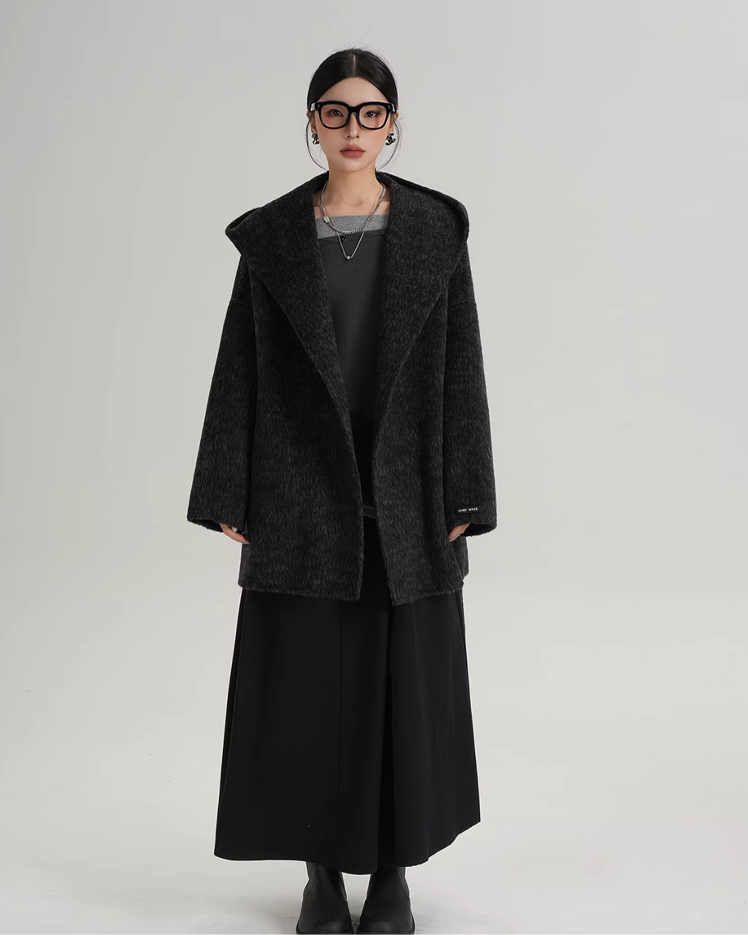 Open Collar Long Coat SRS0414