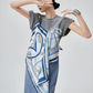 Printed Scarf Layered-Style Dress FER0291