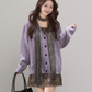 V-Neck Cable Knit Cardigan WDB0027