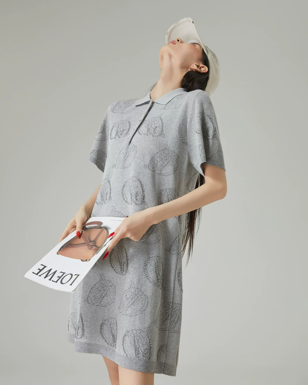 Graphic Knit Polo Mini Dress FER0233