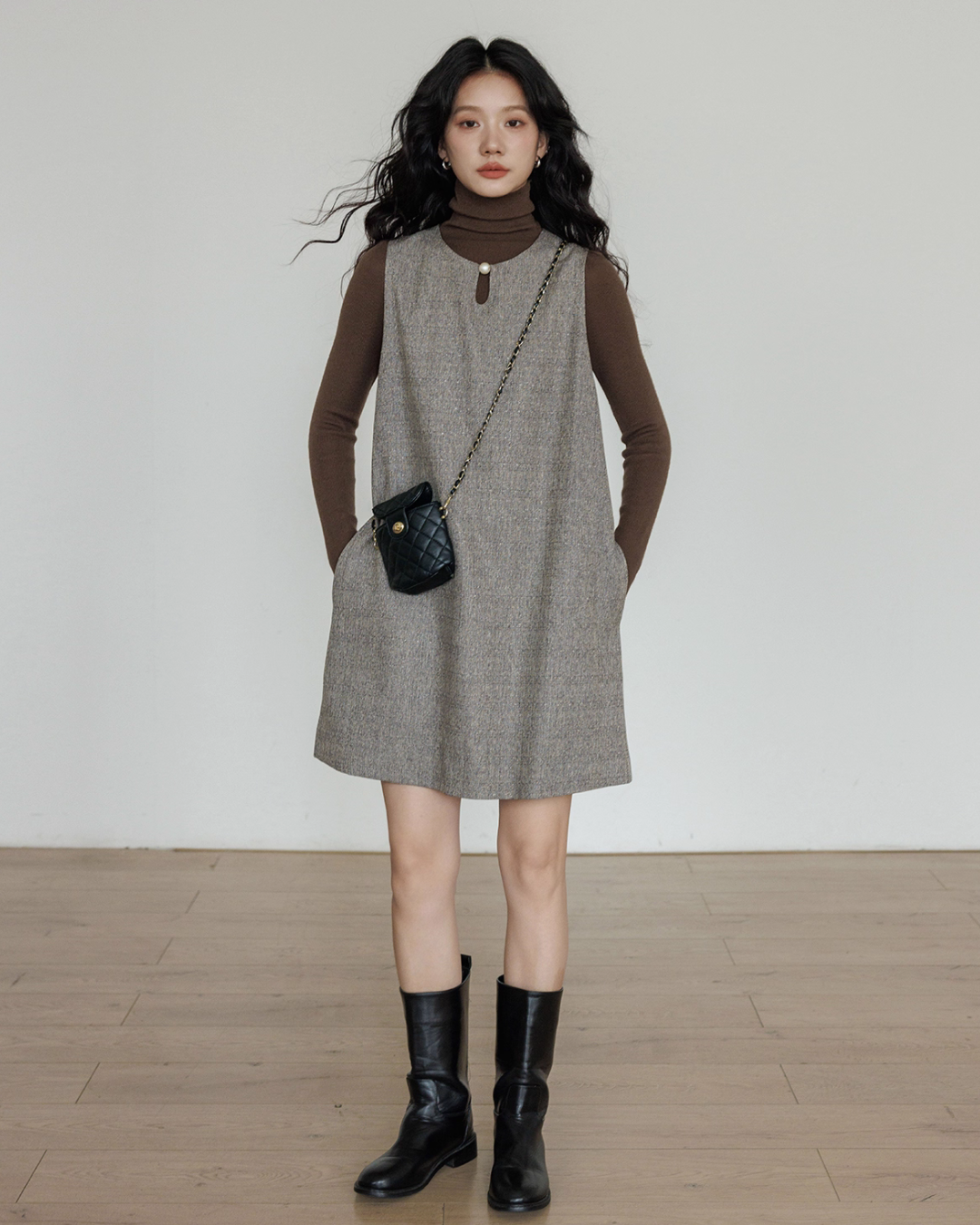 Crew Neck Vest Dress VAS0170