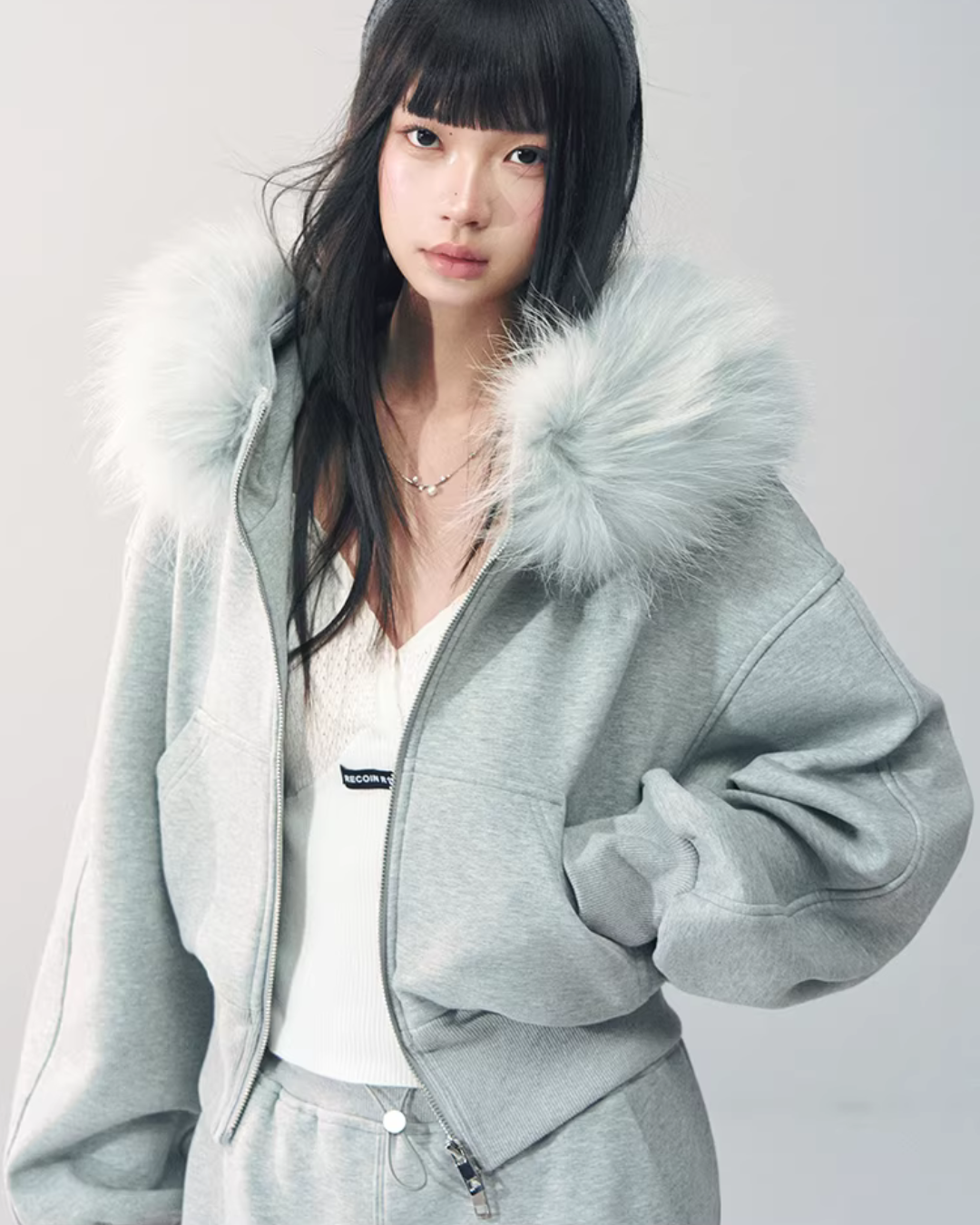 Fur Hooded Hoodie / Sweatpants RCR0015