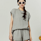 Gray Loose Tops / Shorts LLA0059