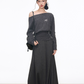 One-Shoulder Long-Sleeve Top / Wide Pants / Relaxed Long Skirt WEO0071