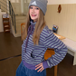 Striped Fleece Stand Collar Hoodie CYE0096