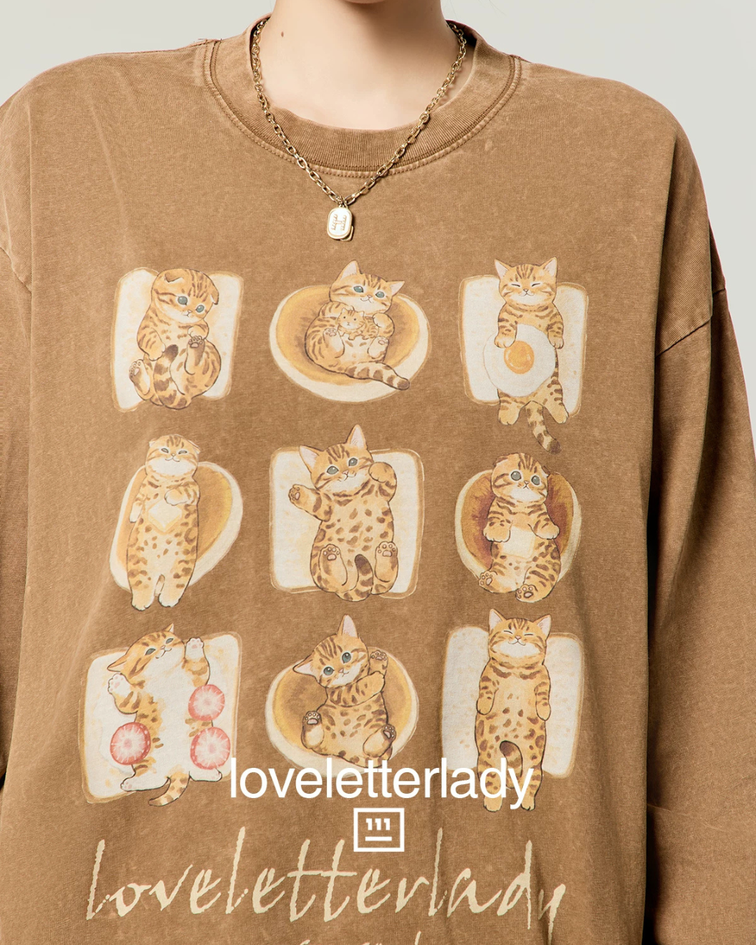 Cat Full Print T-Shirt / Leopard Casual Pants LLA0655