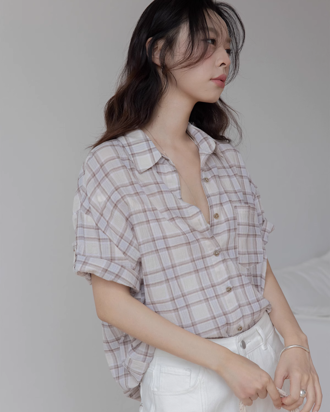 Plaid Half Sleeve Shirt VNS0019