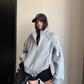 Rib-Knit Switch Zip-Up Blouson YLS1056