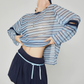 Striped Mesh Long-Sleeve T-Shirt FER0362