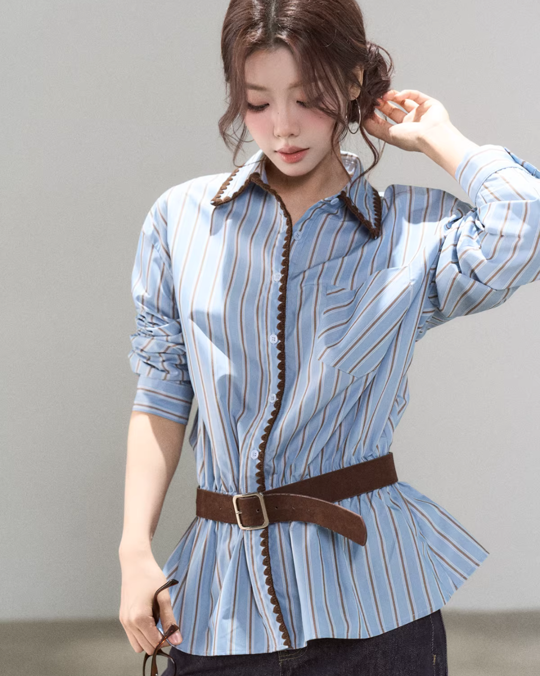 Blue Stripes Long-Sleeve Shirt WDB0015