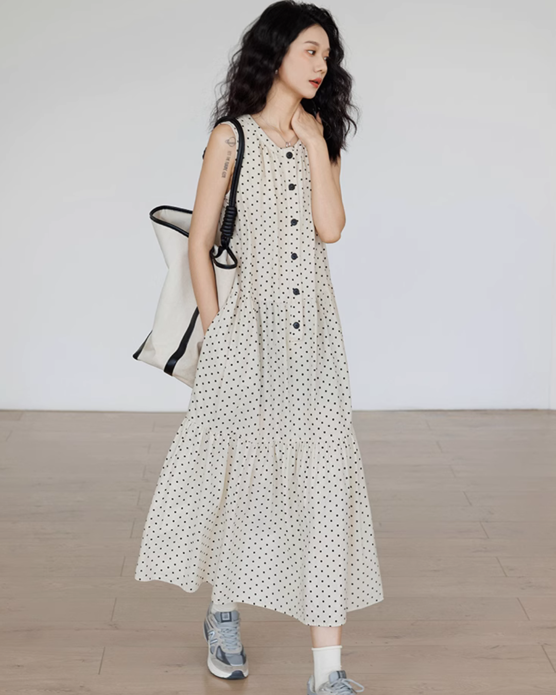 Polka Dot Tiered Dress VAS0036