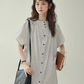 French Striped Shirt Dress  AMU0038