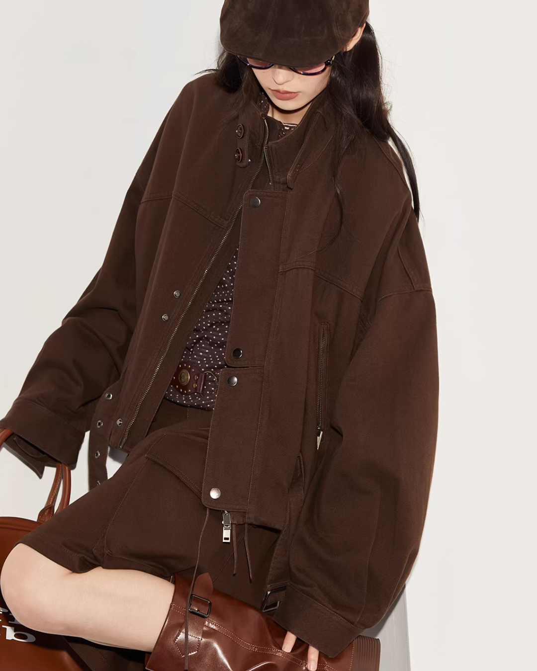 Vintage Oversized Biker Jacket / Cargo Pants / Half Skirt BBK0003