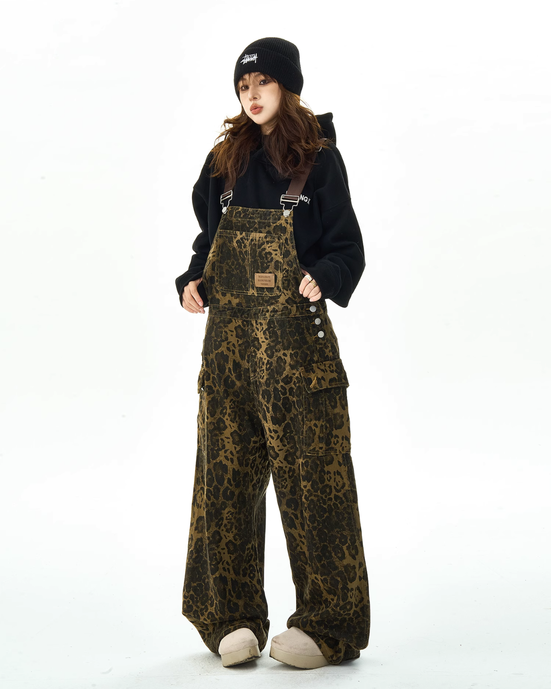 Retro Leopard Loose Overalls HGX0006