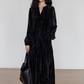 V-Neck Velvet Long Dress VAS0144