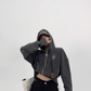 Vintage Cropped Zip Hoodie YLS0116