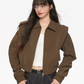 Padded Shoulder Leather Jacket KIP0002