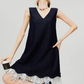 V-neck Docking Lace Dress FER0346