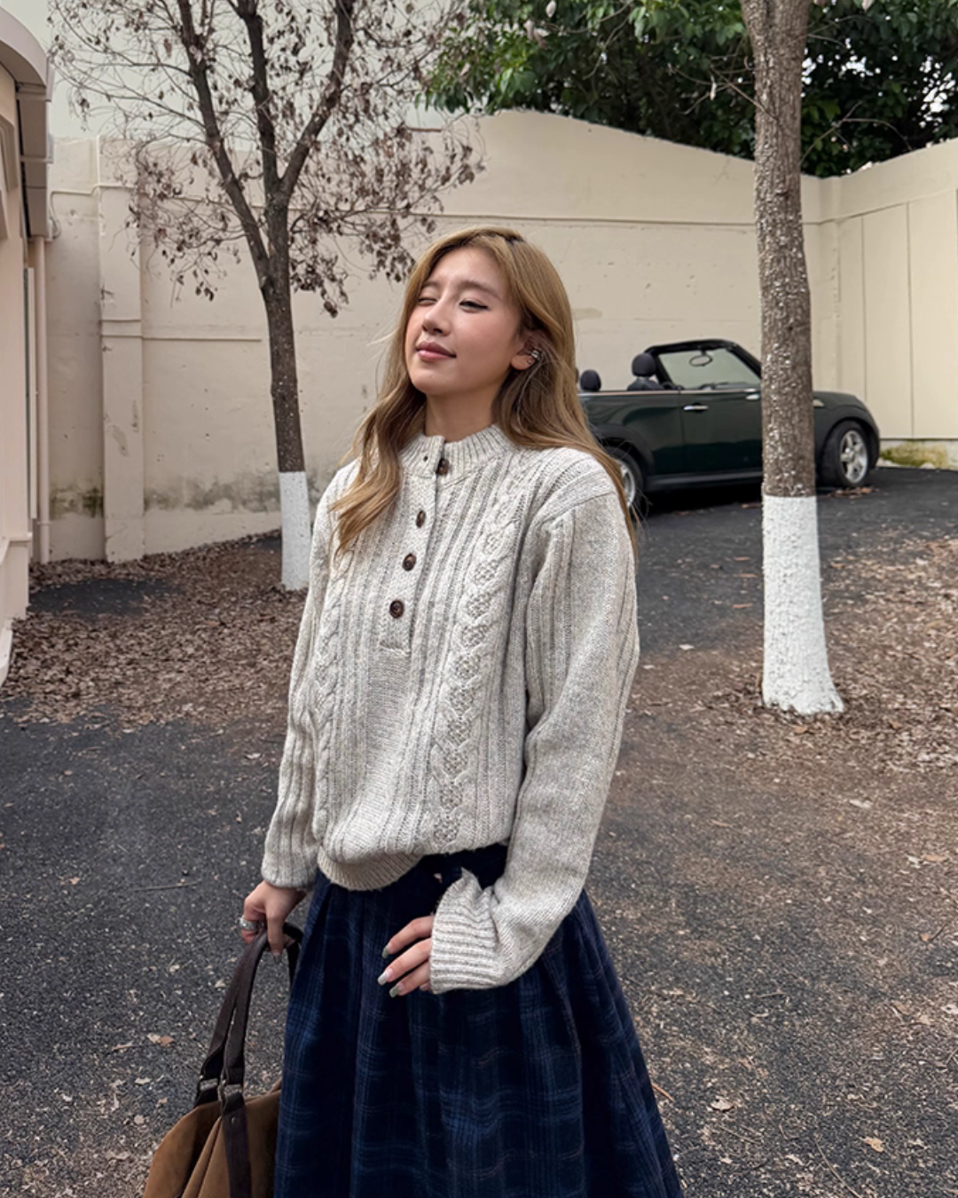 Half-Button Cable Knit CYE0084