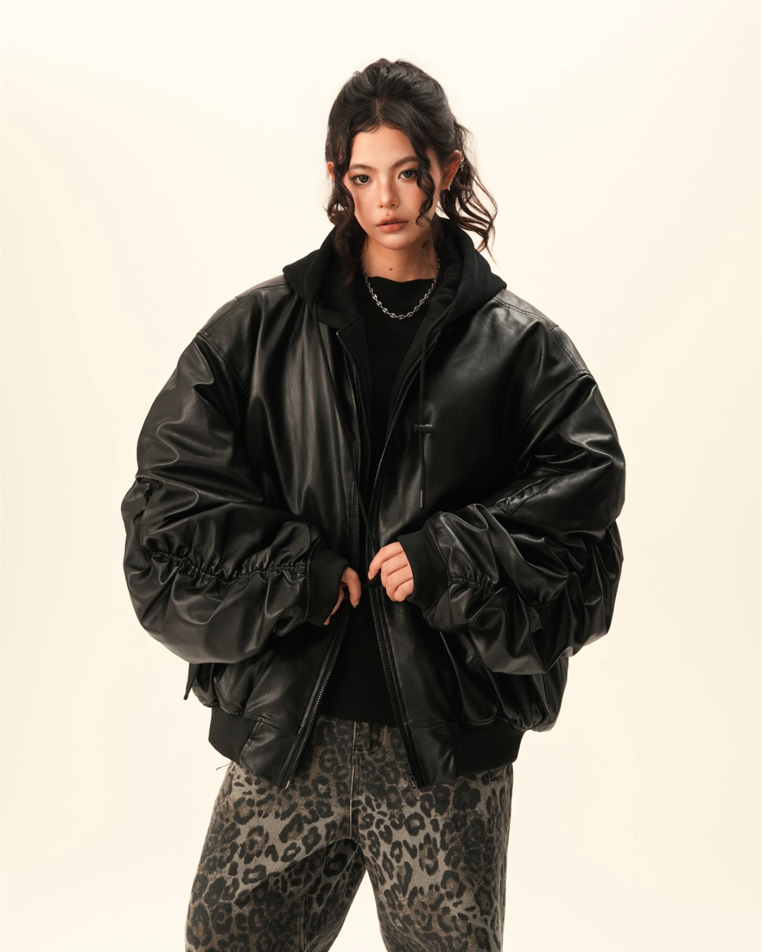 PU Leather Padded Jacket  BWA0006