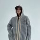 Stripe Relaxed Knit Hoodie YLS0999