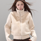 Stand Collar Fur Knit Jacket WDB0005