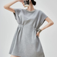 Waist Gather Sweatshirt Mini Dress FER0275