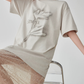 Flower Motif T-Shirt / Sparkling Mesh Skirt FER0151
